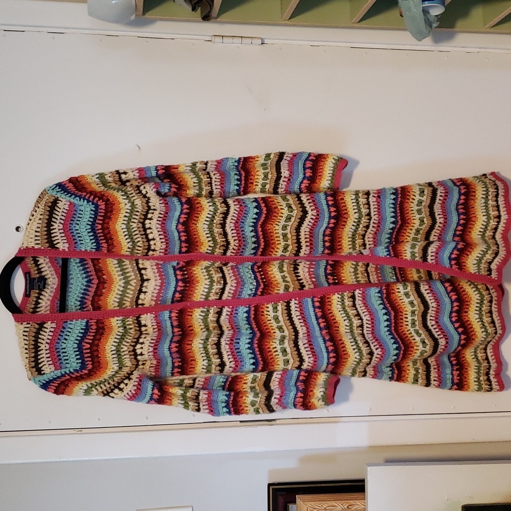 Boston Proper crochet cardigan